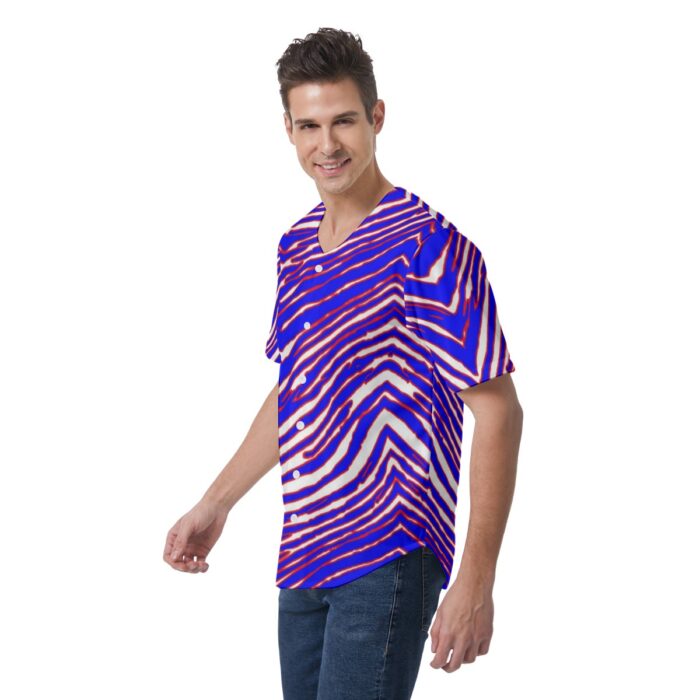 Buffalo Bills Zubaz All-Over Print Men's Short Sleeve Baseball Jersey - Image 6