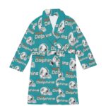 Miami Dolphins Zubaz All-Over Print Men's Borg Fleece Robe