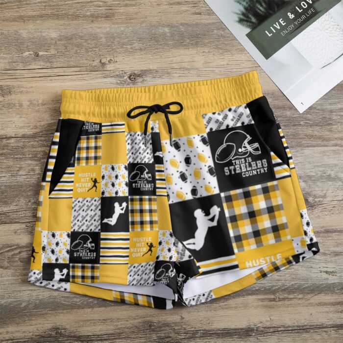 Pittsburgh Steelers All-Over Print Women's Casual Shorts - Image 1