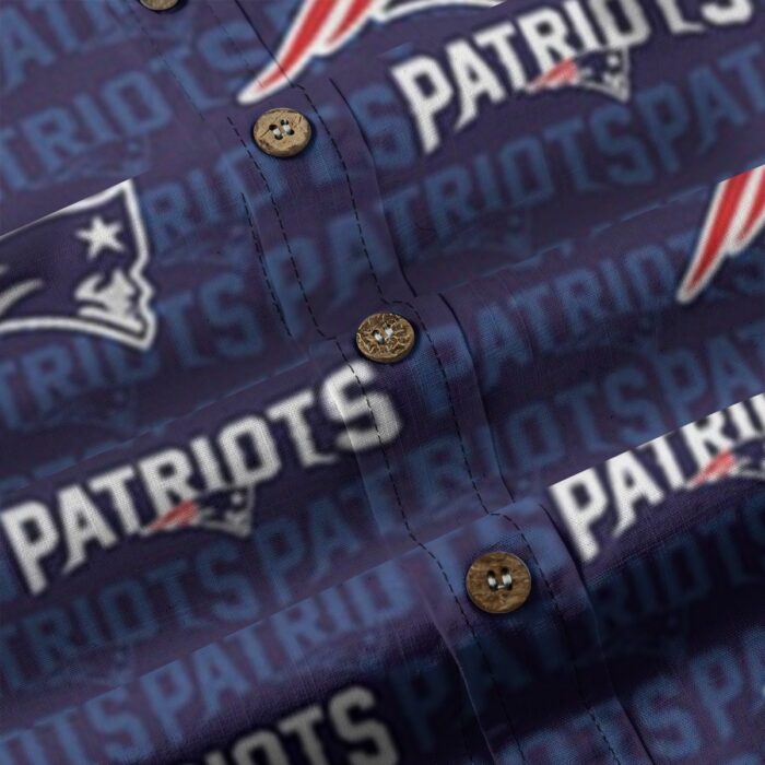 New England Patriots All-Over Print Men's Casual Lapel Long Sleeve Shirt|125GSM Cotton - Image 1