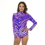 Buffalo Bills Zubaz All-Over Print Women's Stretchy Turtleneck Long Sleeve Bodysuit