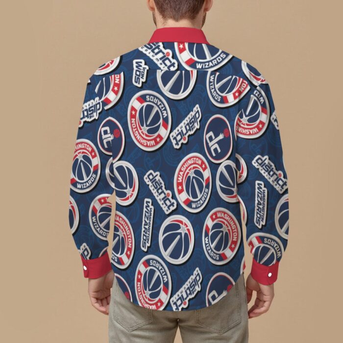 Washington Wizards Men's Slim Fit Long Sleeve Shirt - Image 2