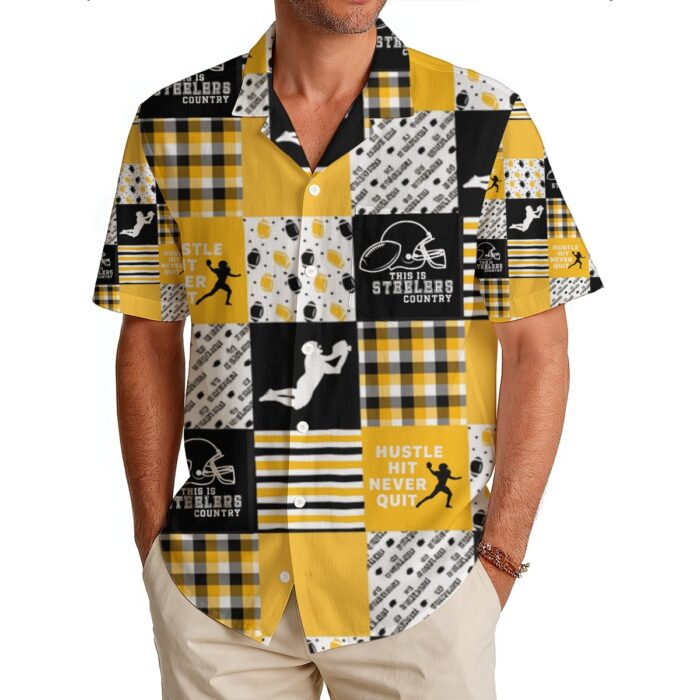 Pittsburgh Steelers All-Over Print Men's Hawaiian Shirt|150GSM - Image 1