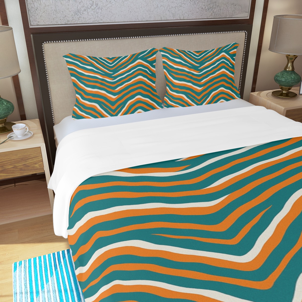 Miami Dolphins Zubaz Three Piece Duvet Bedding Set - Image 6