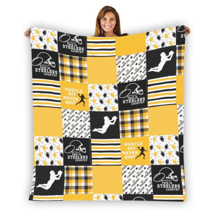 Pittsburgh Steelers Zubaz Single-Side Printing Flannel Blanket - Image 4