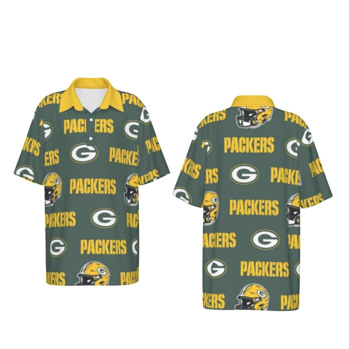 Green Bay Packers All-Over Print Teenage Polo Collar Jersey |210GSM - Image 6