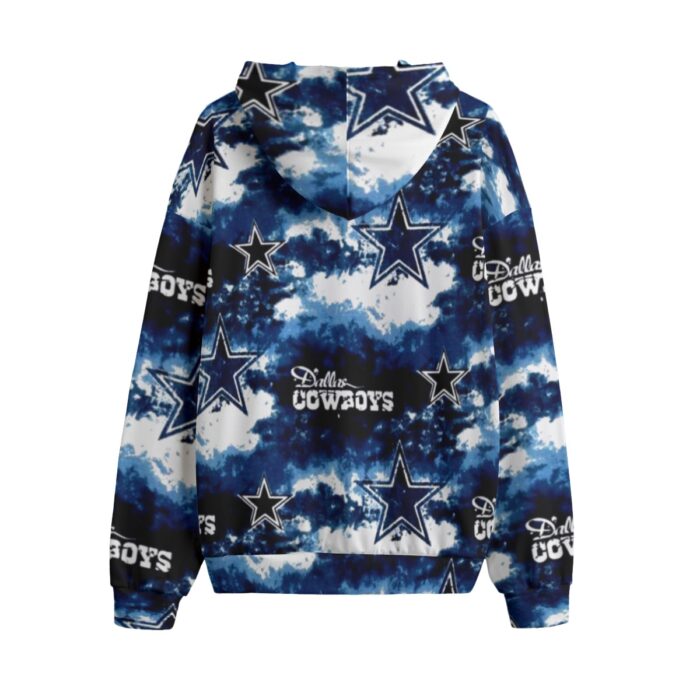 Dallas Cowboys Zubaz All-Over Print Unisex Plus Fleece Pullover Hoodie - Image 3