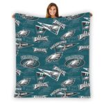 Philadelphia Eagles Zubaz Single-Side Printing Flannel Blanket - Image 5