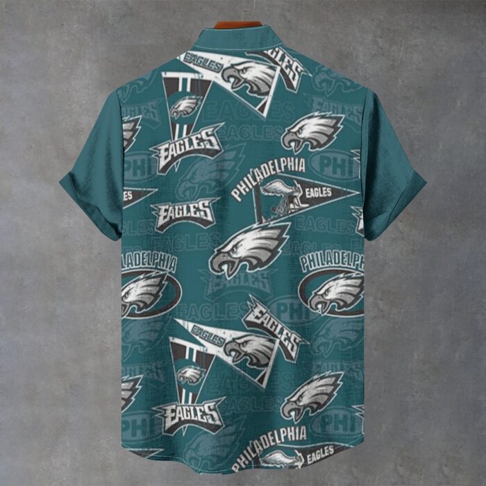 Philadelphia Eagles Men's Stand Collar Shirt|115GSM Cotton poplin - Image 2