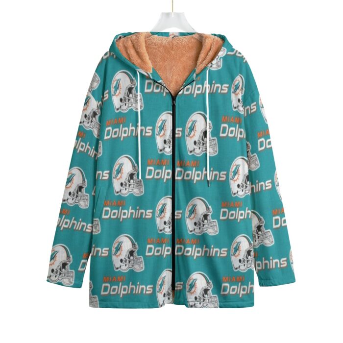 Miami Dolphins Zubaz All-Over Print Kid's Plush Windbreaker - Image 1