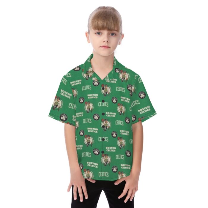 Boston Celtics Kid's Hawaiian Vacation Shirt - Image 1