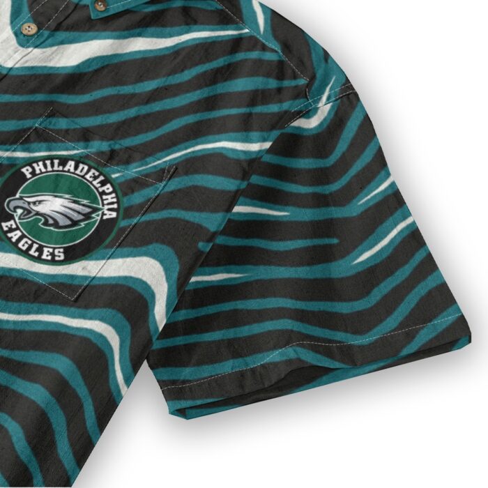 Philadelphia Eagles Zubaz All-Over Print Men's Breathable Cotton Shirt|125GSM - Image 4