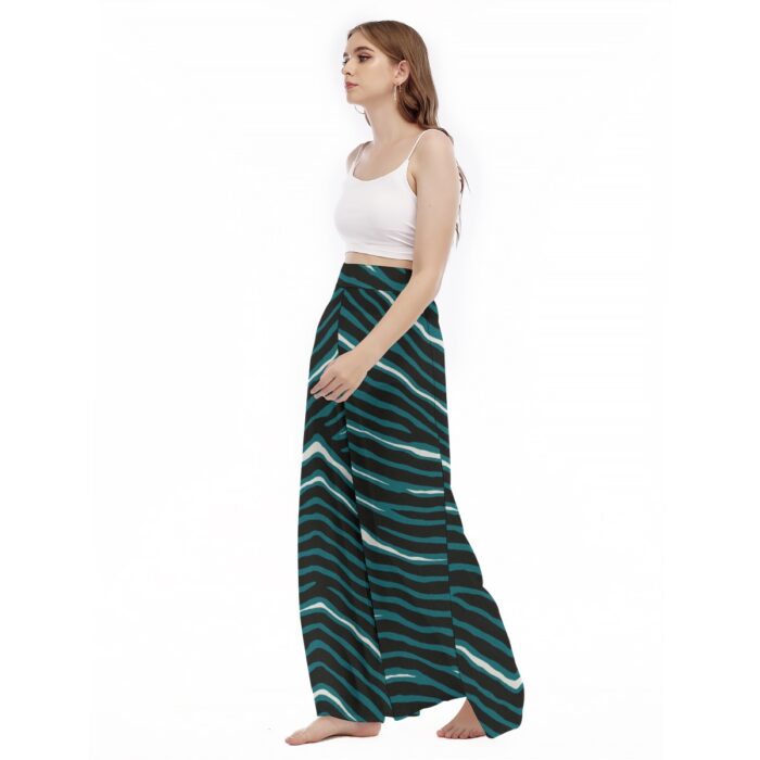 Philadelphia Eagles Zubaz All-Over Print Women's High Waist Wide Leg Trousers - Image 3