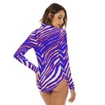 Buffalo Bills Zubaz All-Over Print Women's Turtleneck Long Sleeve Bodysuit - Image 3