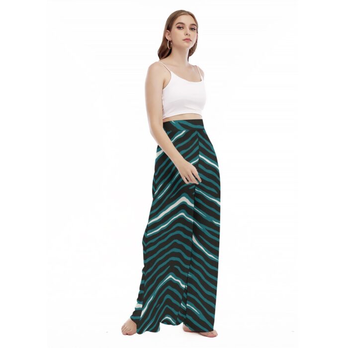 Philadelphia Eagles Zubaz All-Over Print Women's High Waist Wide Leg Trousers - Image 2