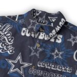 Dallas Cowboys Zubaz All-Over Print Men's Casual Lapel Long Sleeve Shirt|125GSM Cotton - Image 5