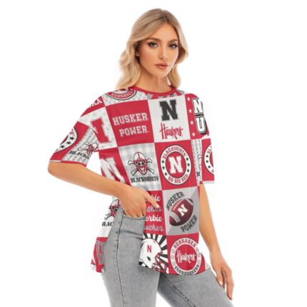 Nebraska Lincoln Cornhuskers Women's Short Sleeves T-shirt With Hem Split