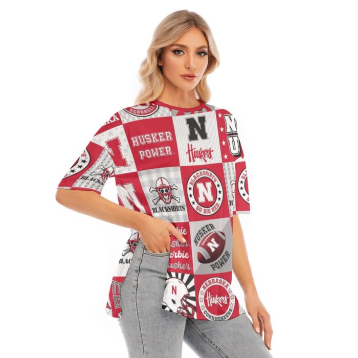 Nebraska Lincoln Cornhuskers Women's Short Sleeves T-shirt With Hem Split - Image 1