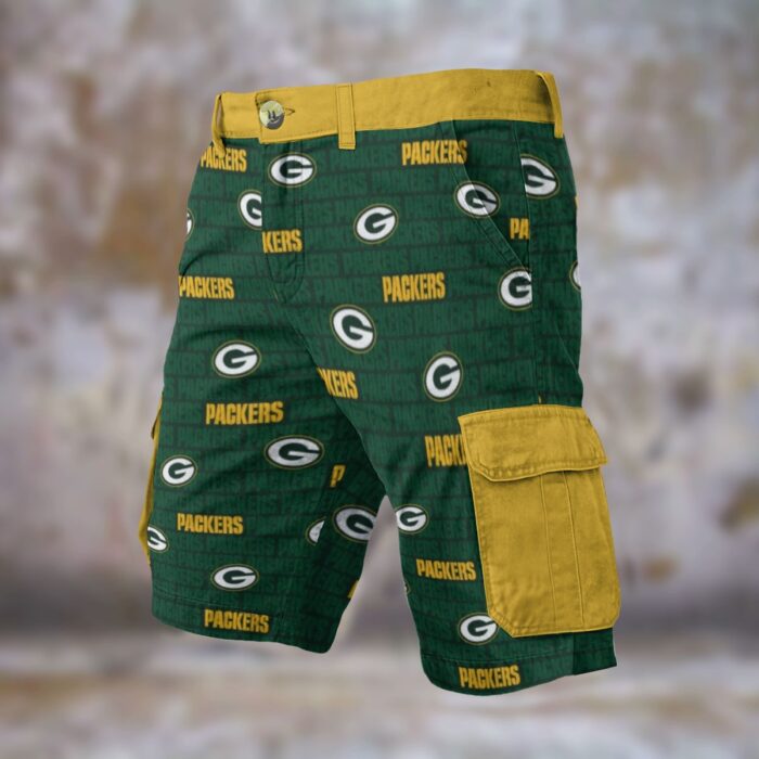 Green Bay Packers football Cargo Shorts - Image 1