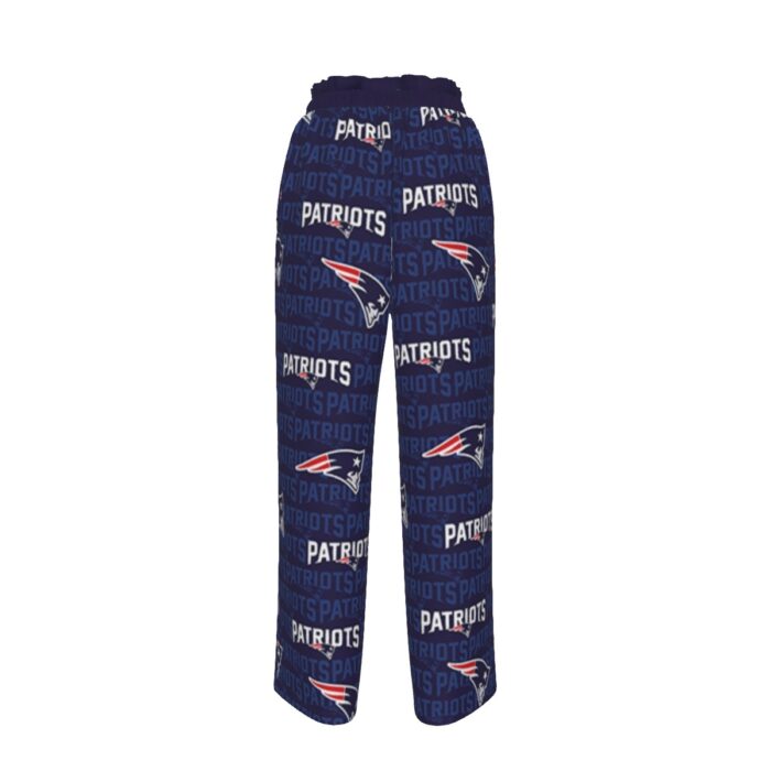 New England Patriots Zubaz All-Over Print Women's Faux Silk Wide-Leg Pants - Image 4