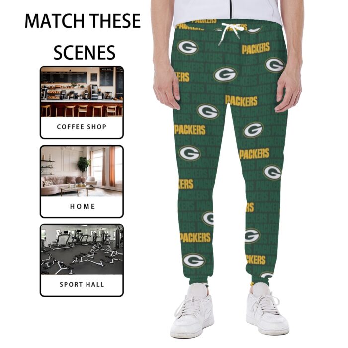 Green Bay Packers All-Over Print Men's Sweatpants - Image 4