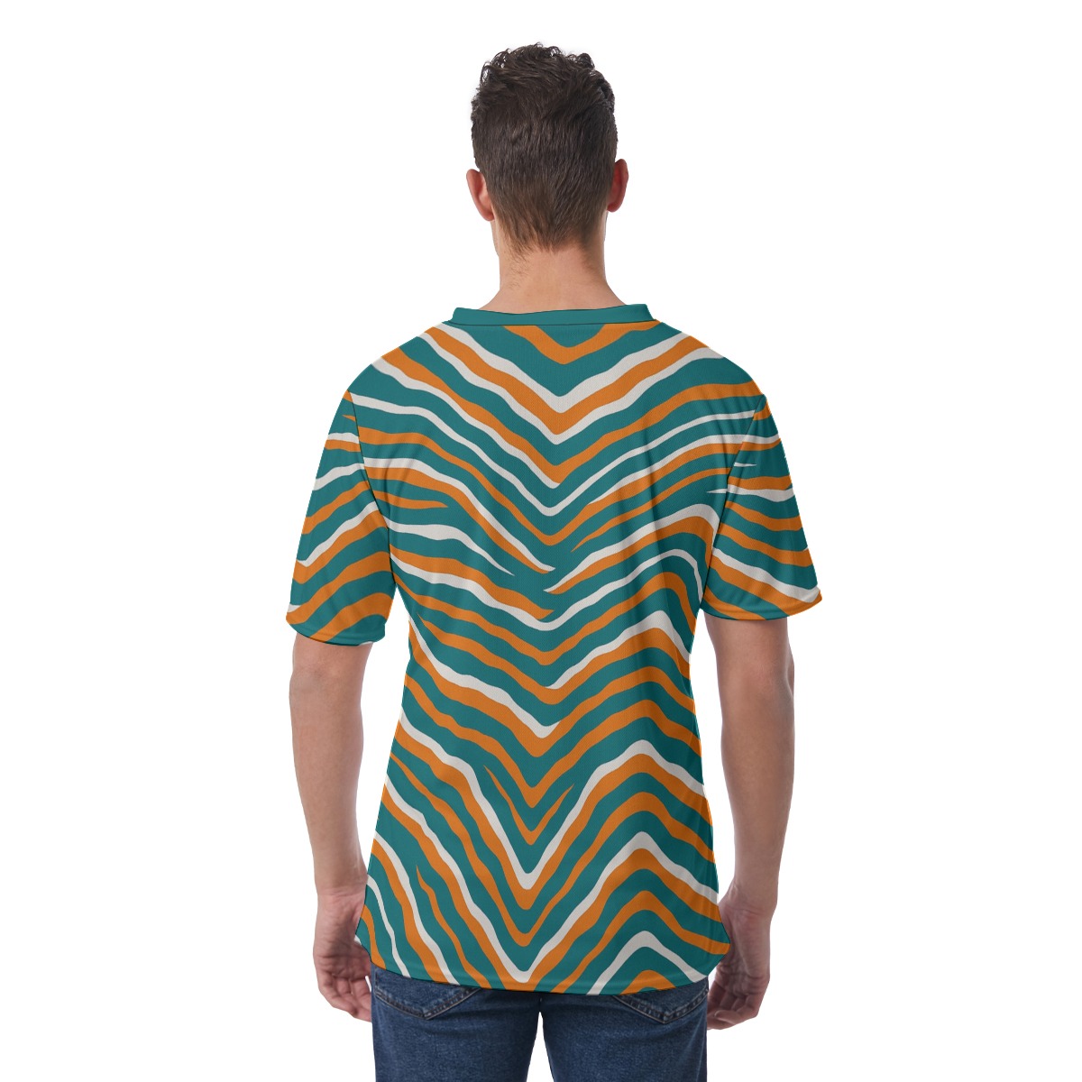 Miami Dolphins Zubaz All-Over Print Men's V-Neck T-Shirt