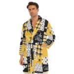 Pittsburgh Steelers All-Over Print Men's Borg Fleece Robe - Image 5