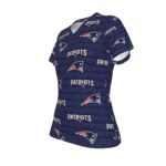 New England Patriots Zubaz All-Over Print V-neck Women's T-shirt - Image 2