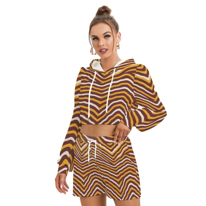 Washington Commanders Zubaz Women's Mirco Fleece Hoodie And Shorts Set - Image 3