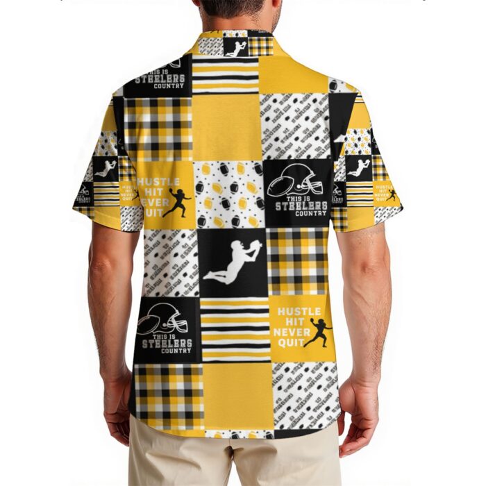 Pittsburgh Steelers All-Over Print Men's Hawaiian Shirt|150GSM - Image 2