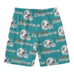 Miami Dolphins Zubaz All-Over Print Men‘s Beach Shorts With Lining - Image 3