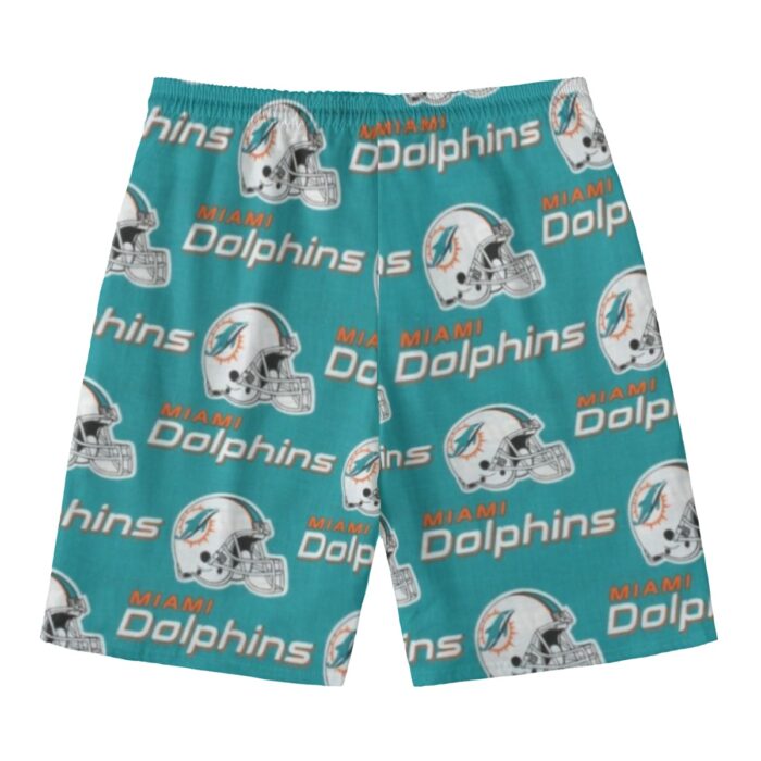 Miami Dolphins Zubaz All-Over Print Men‘s Beach Shorts With Lining - Image 3