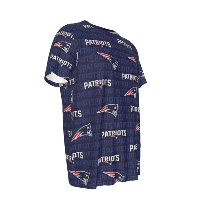 New England Patriots Zubaz All-Over Print Men's Round Neck Short Sleeve T-Shirt - Image 3