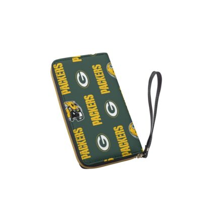 Green Bay Packers Long Wallet With Black Hand Strap