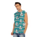Miami Dolphins Zubaz All-Over Print Men’s Sleeveless Pullover Hoodie - Image 2