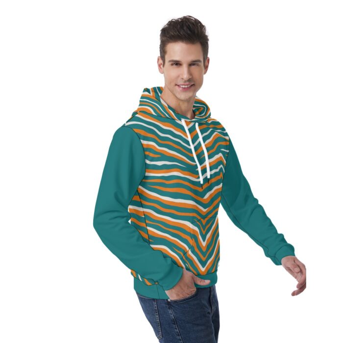 Miami Dolphins Zubaz All-Over Print Men's Hoodie With Double-side Print Hood - Image 4