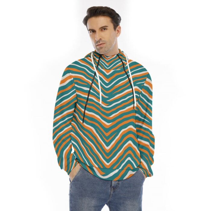 Miami Dolphins Zubaz All-Over Print Men's Hoodie With Placket Double Zipper - Image 4