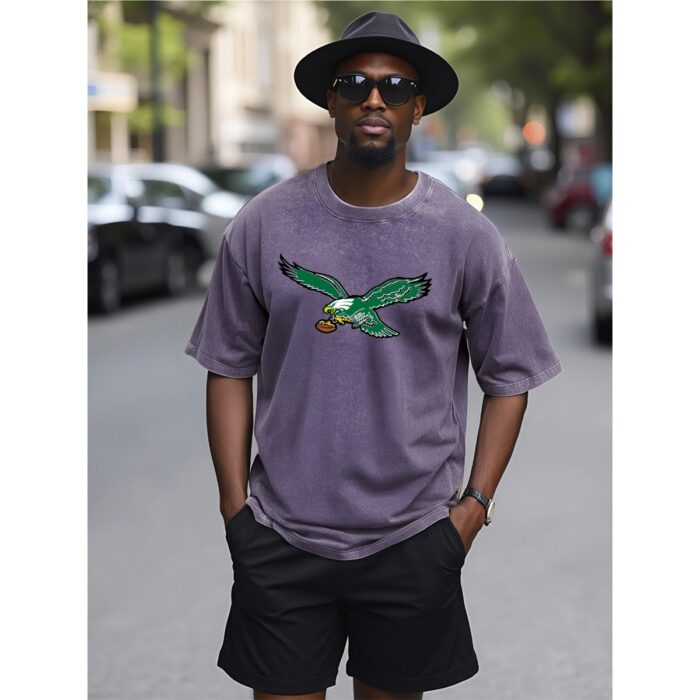 Philadelphia Eagles Zubaz Unisex Heavyweight T-shirt For The USA| 230GSM DTF - Image 2