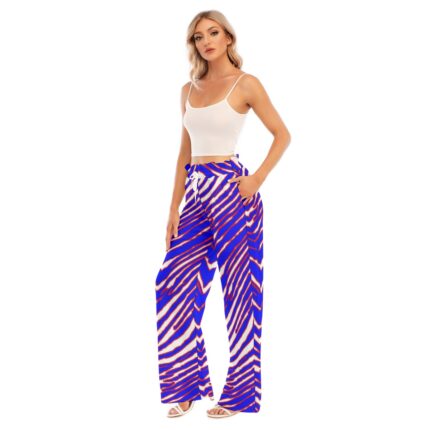 Buffalo Bills Zubaz All-Over Print Women's Waist Fungus Edge Wide-leg Pants