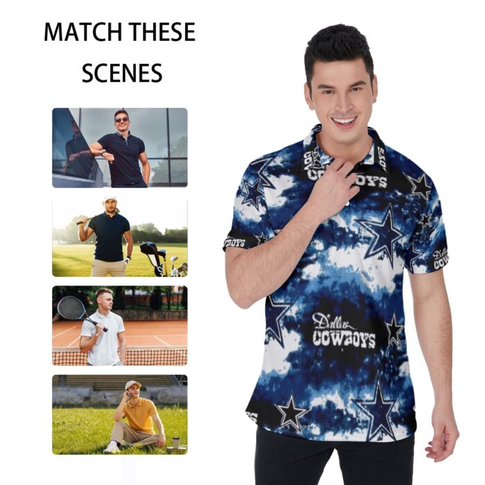 Dallas Cowboys Zubaz All-Over Print Men's Polo Shirt - Image 2