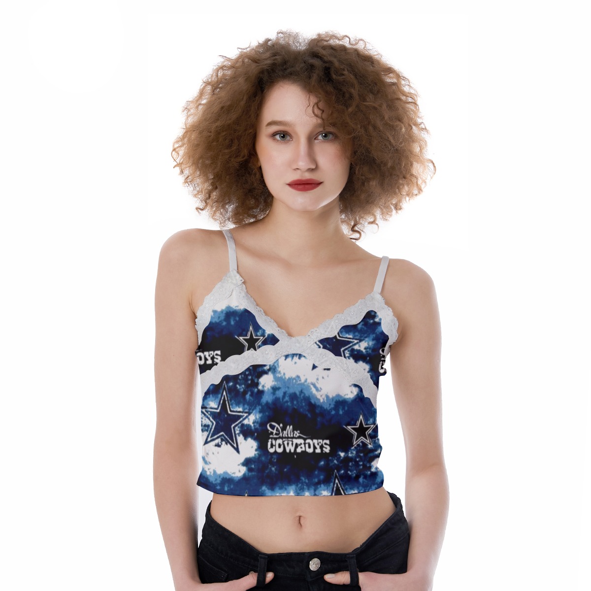 Dallas Cowboys Zubaz All-Over Print Women's Lace Camisole - Image 3