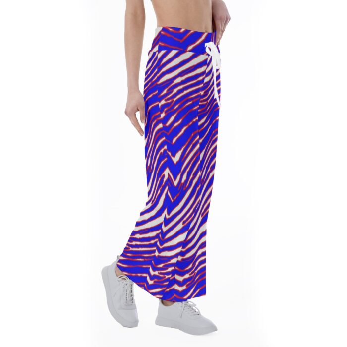 Buffalo Bills Zubaz All-Over Print Women's High-waisted Straight-leg Trousers - Image 4
