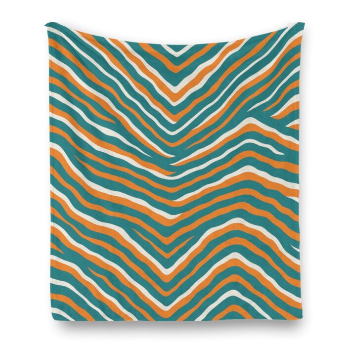 Miami Dolphins Zubaz Single-Side Printing Flannel Blanket - Image 4