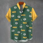 Green Bay Packers  Men's Stand Collar Shirt|110GSM Imitation Flax