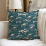 Philadelphia Eagles Zubaz All-Over Print couch pillow with pillow Inserts - Image 2