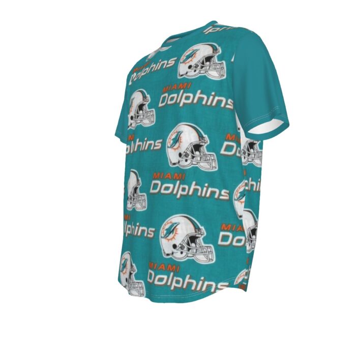 Miami Dolphins Zubaz All-Over Print Men's Short Sleeve Rounded Hem T-shirt - Image 1