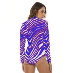 Buffalo Bills Zubaz All-Over Print Women's Stretchy Turtleneck Long Sleeve Bodysuit - Image 4