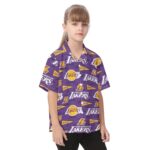 Los Angeles Lakers Kid's Hawaiian Vacation Shirt - Image 2