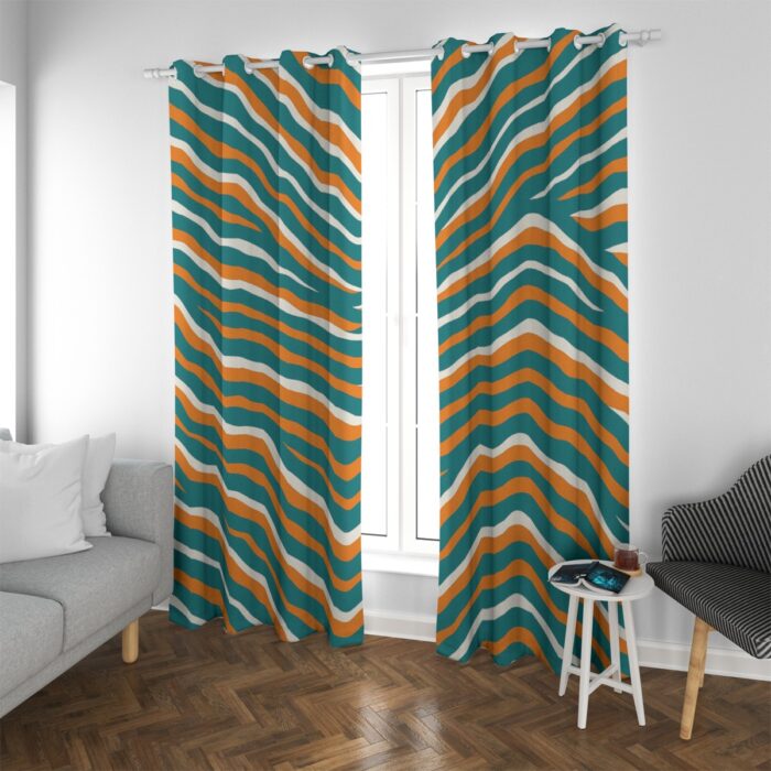 Miami Dolphins Zubaz Blackout Grommet Curtains | 265(gsm) - Image 1