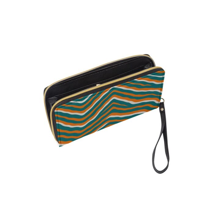 Miami Dolphins Zubaz Long Wallet With Black Hand Strap - Image 1